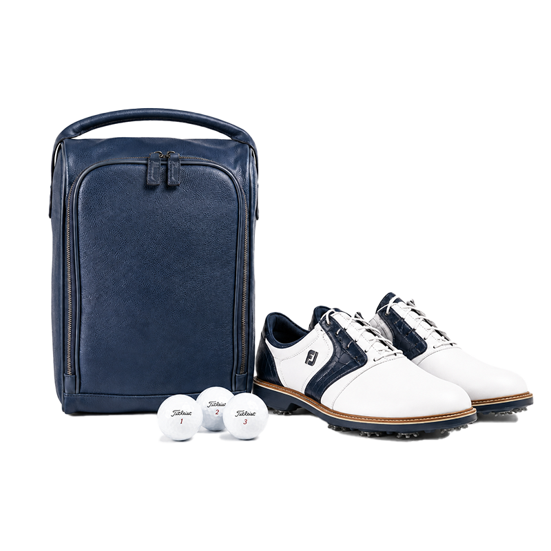 Leather Shoe Bag – Navy